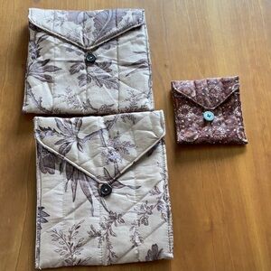 Floral Quilted Pouch Set